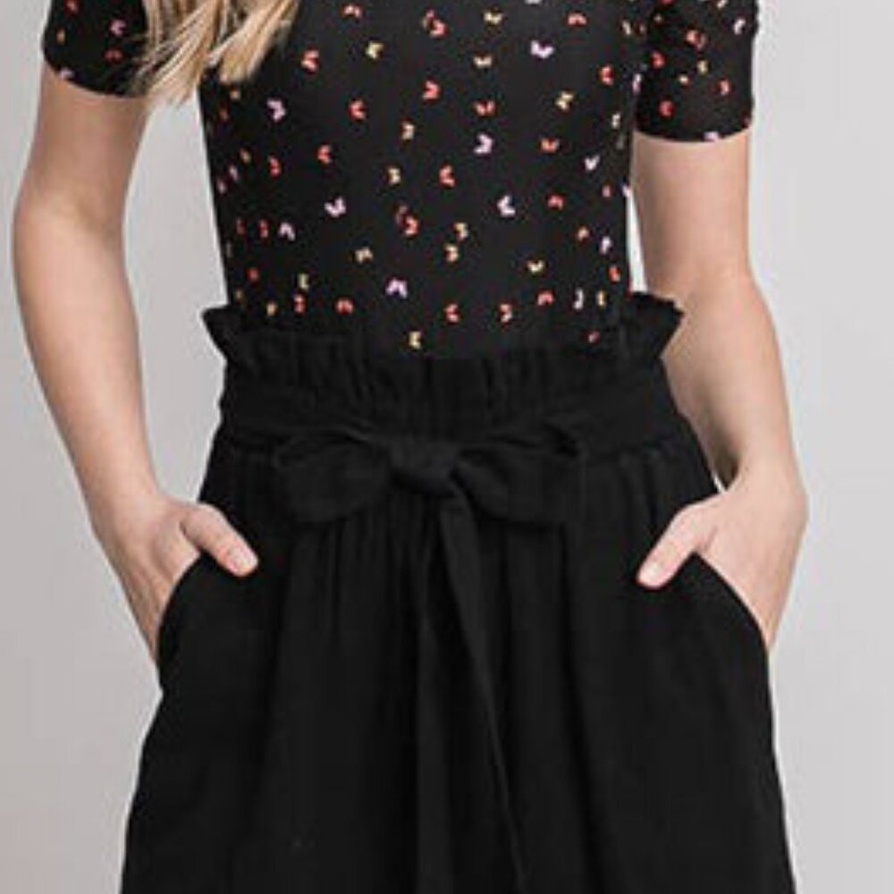Olivia Rose High Waist Dressy Shorts with Pockets and Tie Waist L